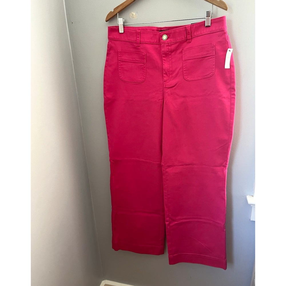Talbots Women's trousers pink Straight Leg Jeans Mid Rise Stretch Denim  Sz 14